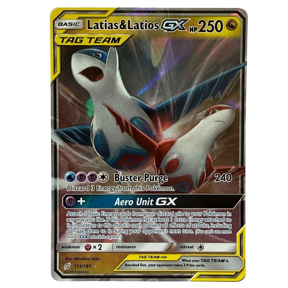 Pokémon Latios & Latias 112/181 Sun & Moon Tag Team Up 2019 Holo Ultra Rare MP